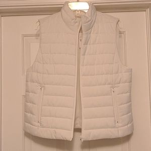 Ann Taylor Loft White Puffer Vest - Large